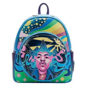 Loungefly-LTD-EDITION-Jimi Hendrix Psychedelic Glow Landscape Zip Mini B…